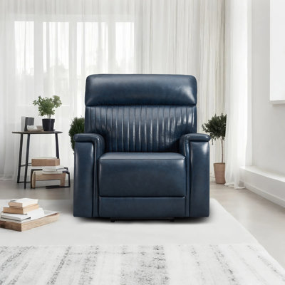 Fauteuil inclinable électrique en cuir véritable Emlin Harr