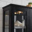 Vitrine lumineuse en verre avec tablettes réglables - Vitrine élégante à 2 portes et tiroir intégré, ampoule incluse - NOIR