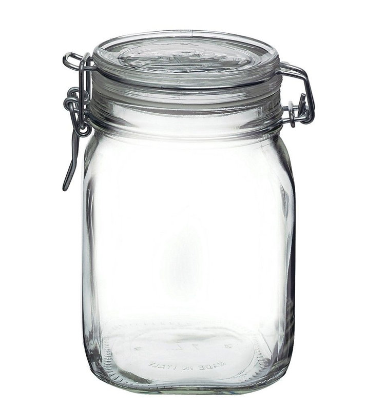 Glass Jar, Clear, 14cm H x 10cm W x 10cm D