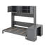 Grand lit escamotable avec bureau, tablettes et armoires