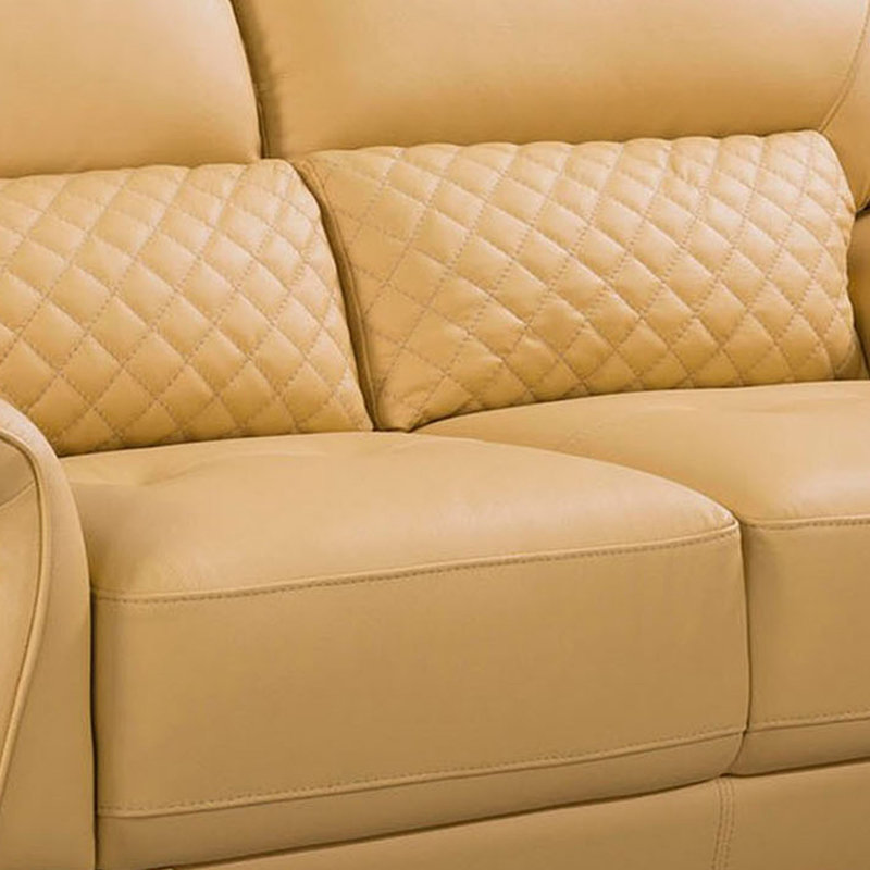 Kopervik Upholstered 73'' Loveseat, Yellow Leather Match