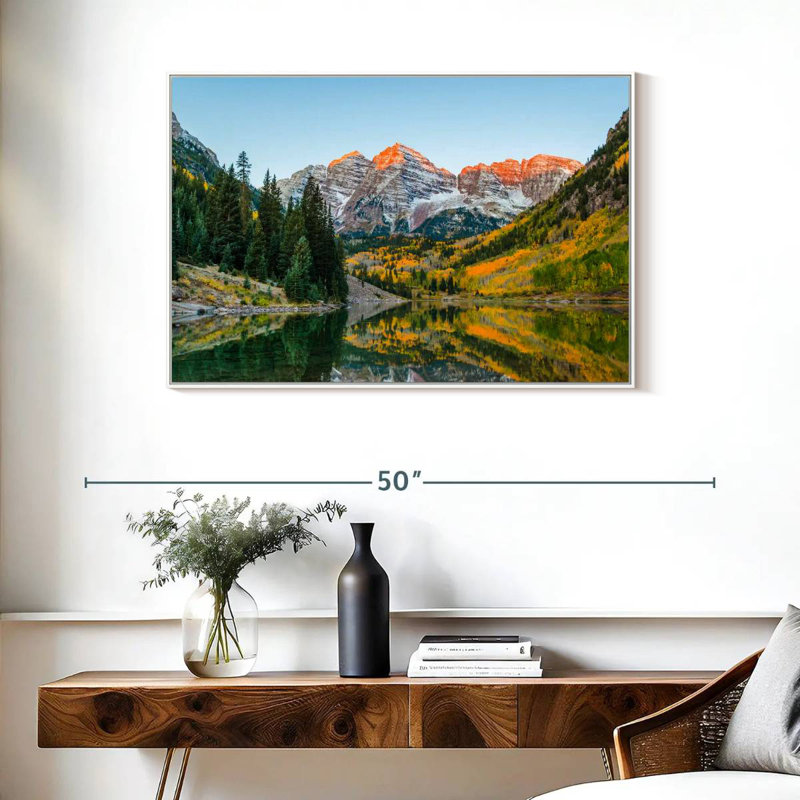 Marron en automne, Cadre flottant blanc, 37 po x 25 po