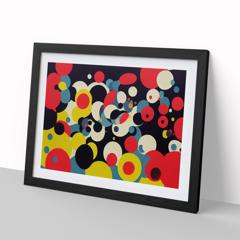 XH1022-3016X Electrifying Abstract Art - Single Picture Frame Painting, 25cm H x 34cm W x 2cm D, Black