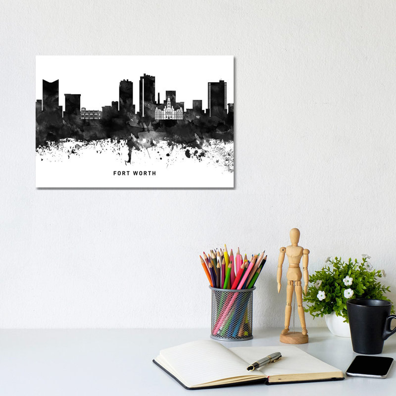Fort Worth Skyline by WallDecorAddict - Wrapped Canvas Print, 20.32cm H x 30.48cm W x 1.91cm D