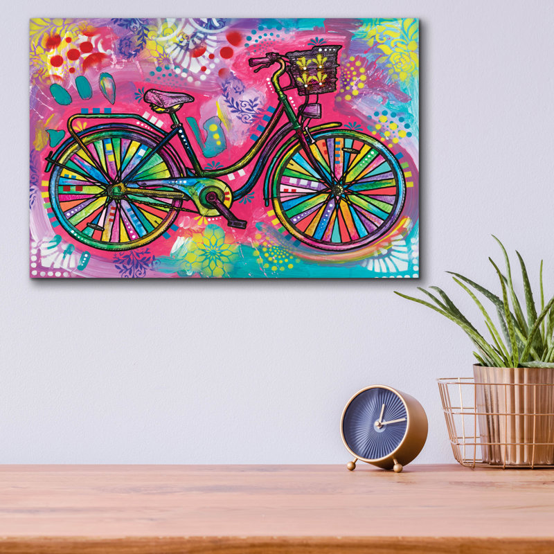  «Pedal Uptown Cruiser» par Dean Russo, art mural en verre acrylique, 16 po x 12 po