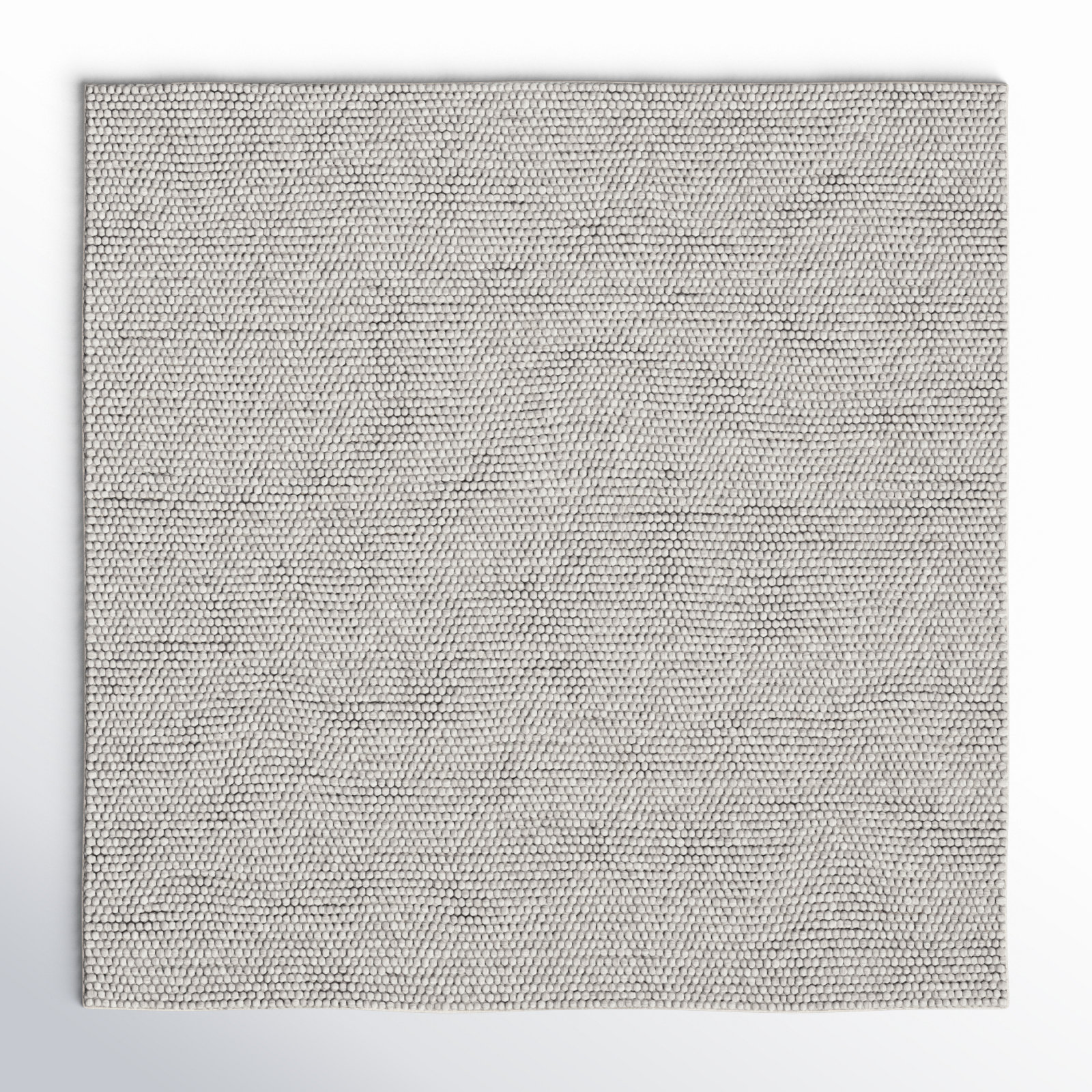 Elle Silver Hand-Woven Wool Rug, Square 10'