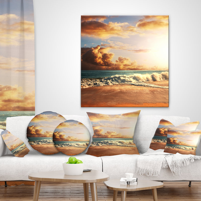 Coussins foncés à déplacement rapide beach sur coussins lombaires, Carrée 18 po x 18 po