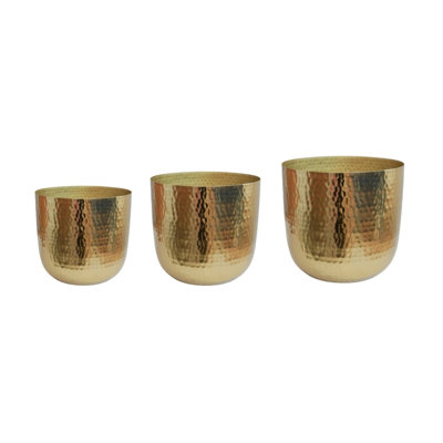 Felix Hammered Metal Planter Set