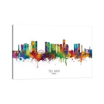 «Tel Telivra Skyline» par Michael Tompsett, impression sur toile tendue