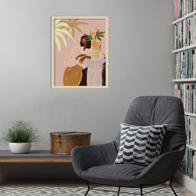 Reproduction d'art encadrée en bois «Princesse Lady in Waiting» par Arty Guava