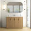 Meuble-lavabo autoportant avec motif rayé et lavabo en céramique