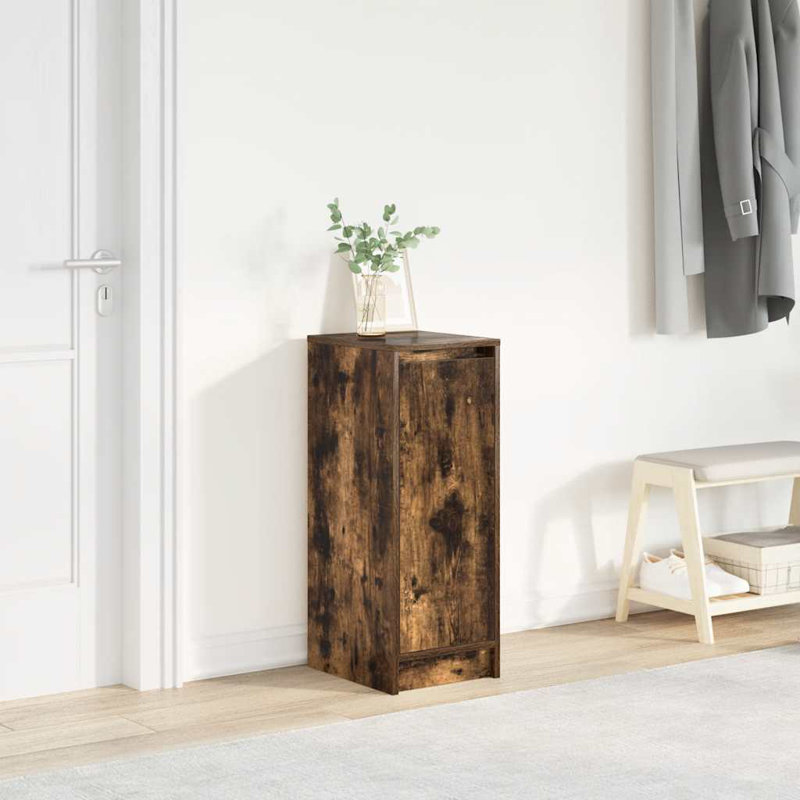 3 Pair Shoe Storage Cabinet, Smoked Oak
