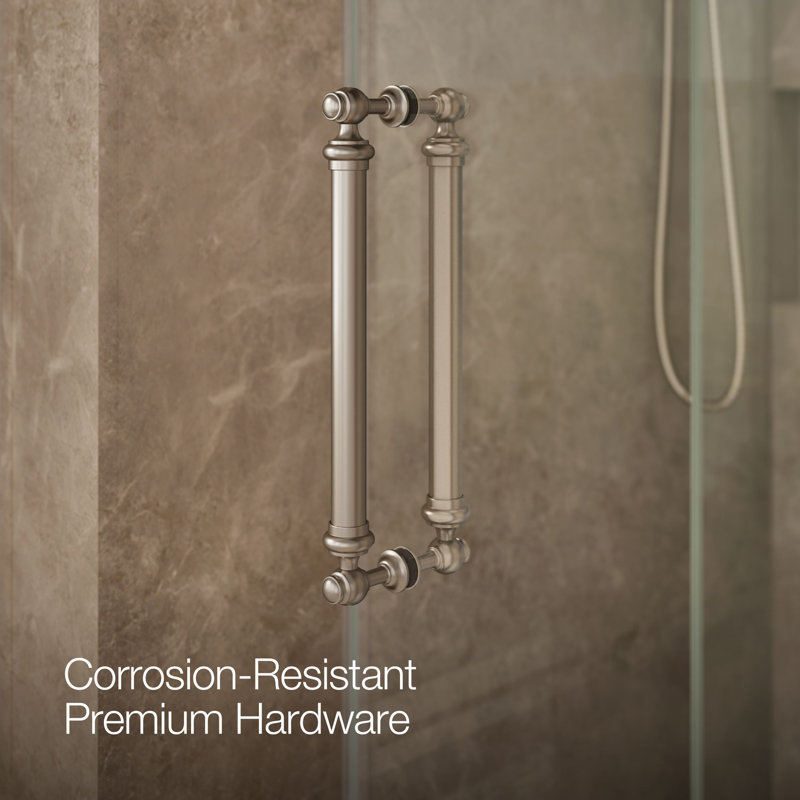 Artifacts 80-7/8 In. H Sliding Shower Door With 3/8 In.-Thick Glass, Brushed Nickel