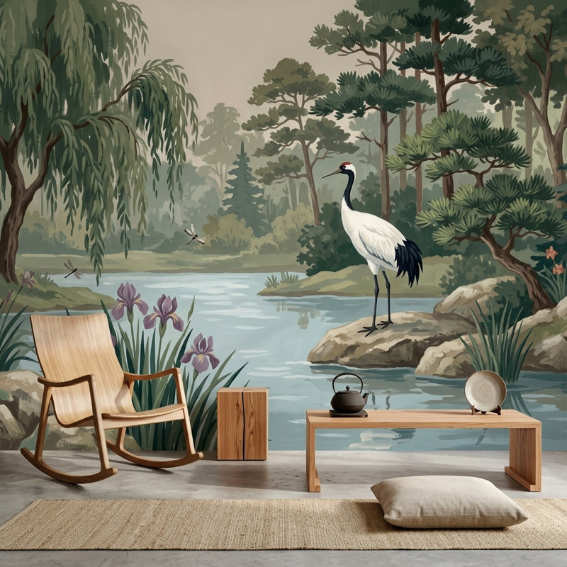 Crane Bird, Textured Non-Pasted, 140 po x 108 po