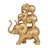 Stacked Elephant Figurine Statue for Home Decor - Decorative Sculpture Object for Table Accent, or Living Room Decoration - 10", Gold & Metallic
