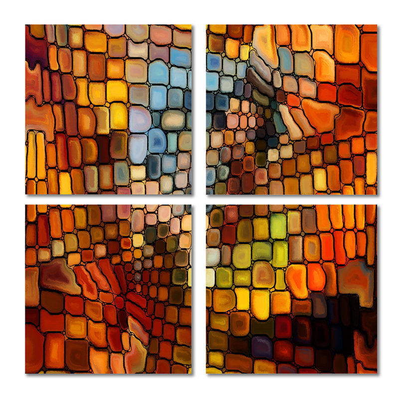Rêverie - ensemble de 4 reproductions d'art sur toile abstraites
