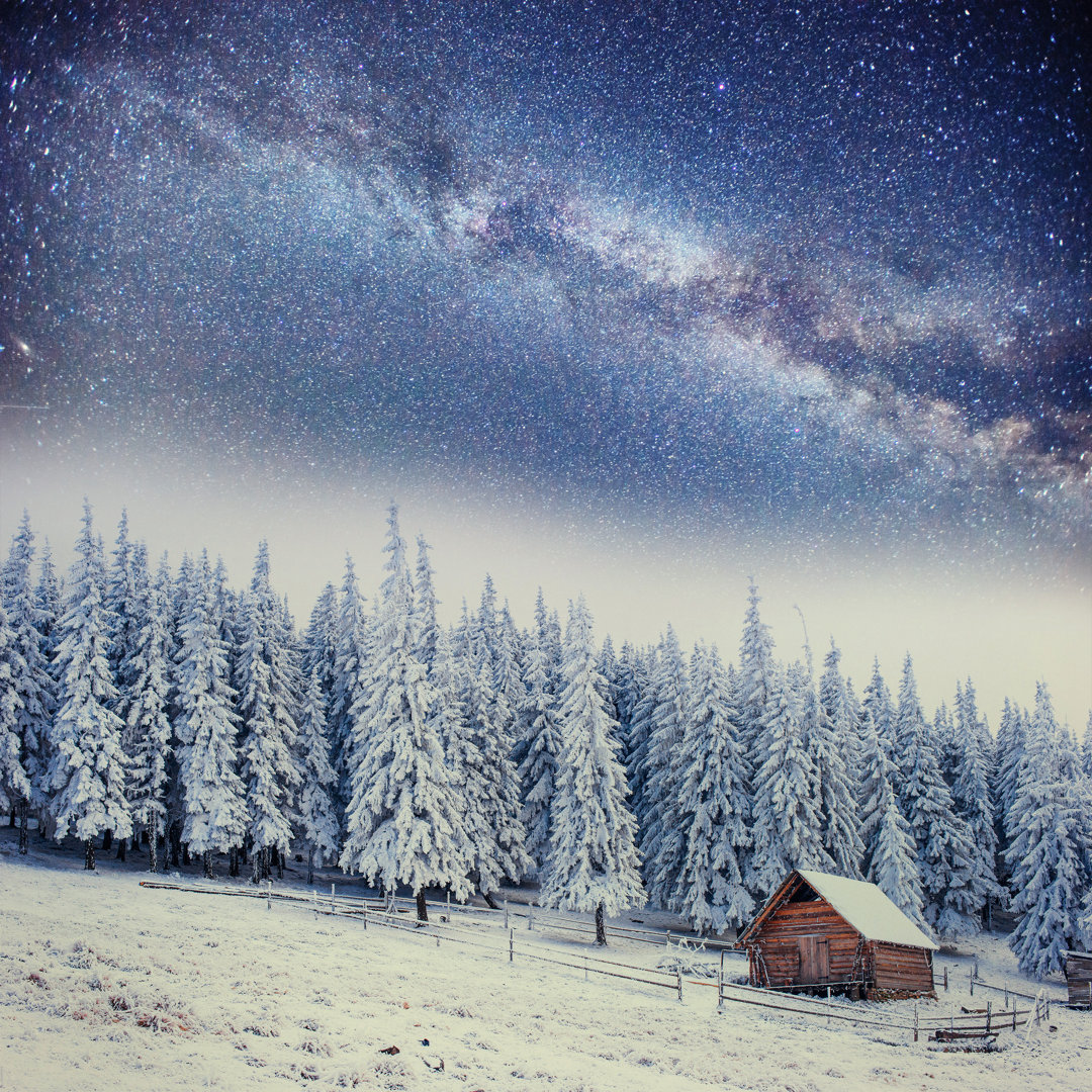 Chalets In The Mountains - Kunstdrucke auf Leinwand ohne Rahmen