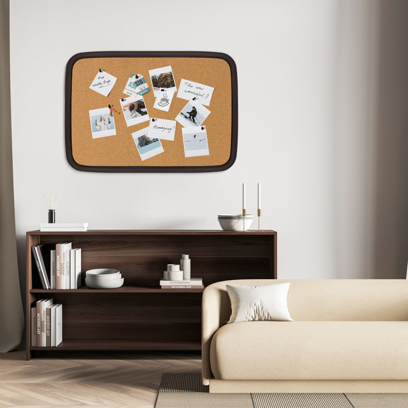 Cork Board with Thumbtacks for Walls with Frame, 39" H x 27" L