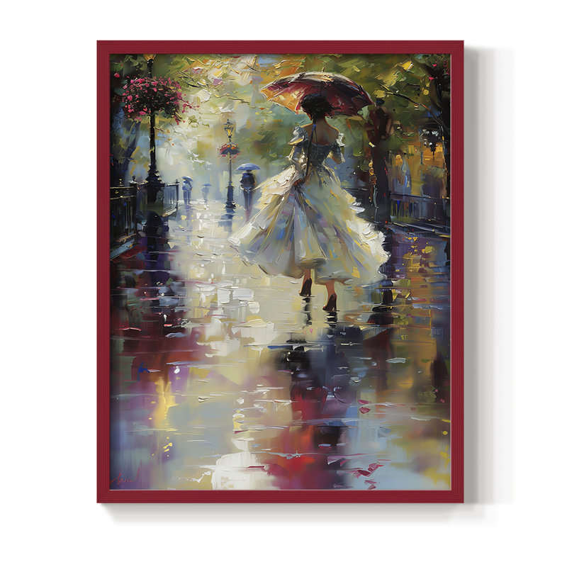 Reproduction encadrée WOMEN Series CMxx - bois massif, H 30 po x l 24 po, Rouge