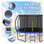 Trampoline d'extérieur 14 pi pour enfants avec filet de sécurité, échelle et rembourrage en PVC - noir et bleu