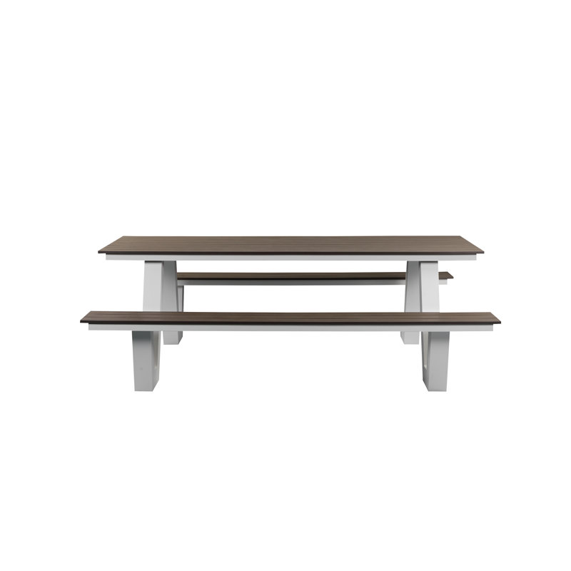 Lukas Outdoor Picnic Table, Gray