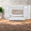Grand lit escamotable avec rangement en MDF blanc compact