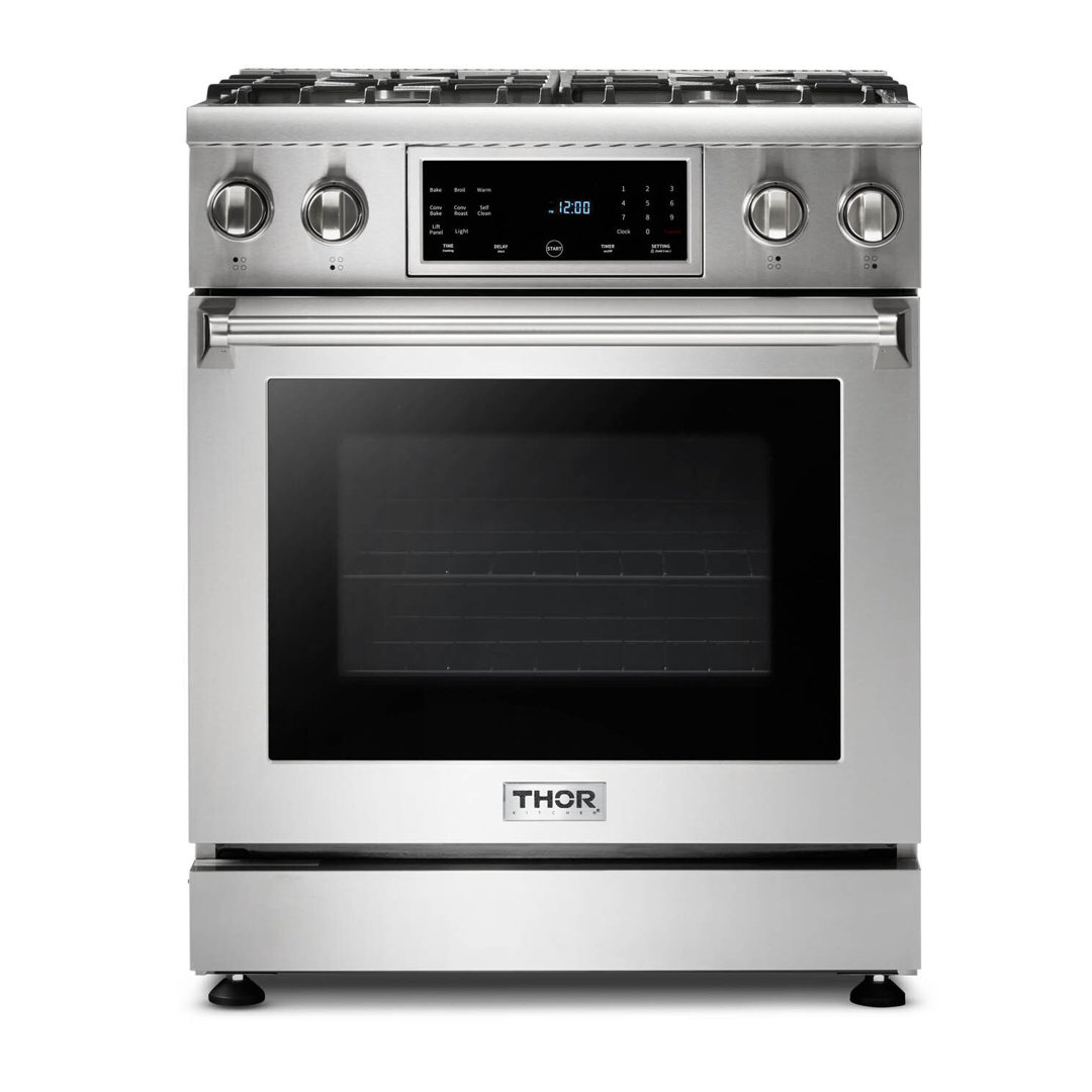 Thor Kitchen 30" 4.55 Cubic Feet Smart Liquid Propane Free Standing Range with 4 Burners Thor Kitchen
