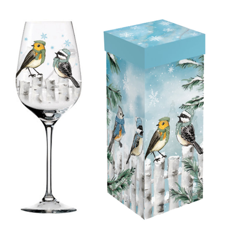 Verre à vin à pied, 17 oz, givre d'hiver