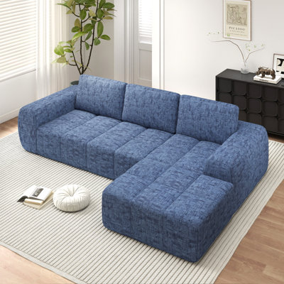 L-Shape Luxury Sectional Oversized Sofa,Comfy Sleeper Couch No Assembly Required Modern Modular Sofa With Deep Seat Cozy Upholstered Couches For Livin