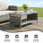 16-Inch Double-Layered Gray Wicker Patio Side Table-1183368335