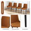 Chaises de salle à manger 2 pièces, chaises de cuisine et de salle à manger modernes, siège rembourré en similicuir et pieds robustes en métal-1394050997