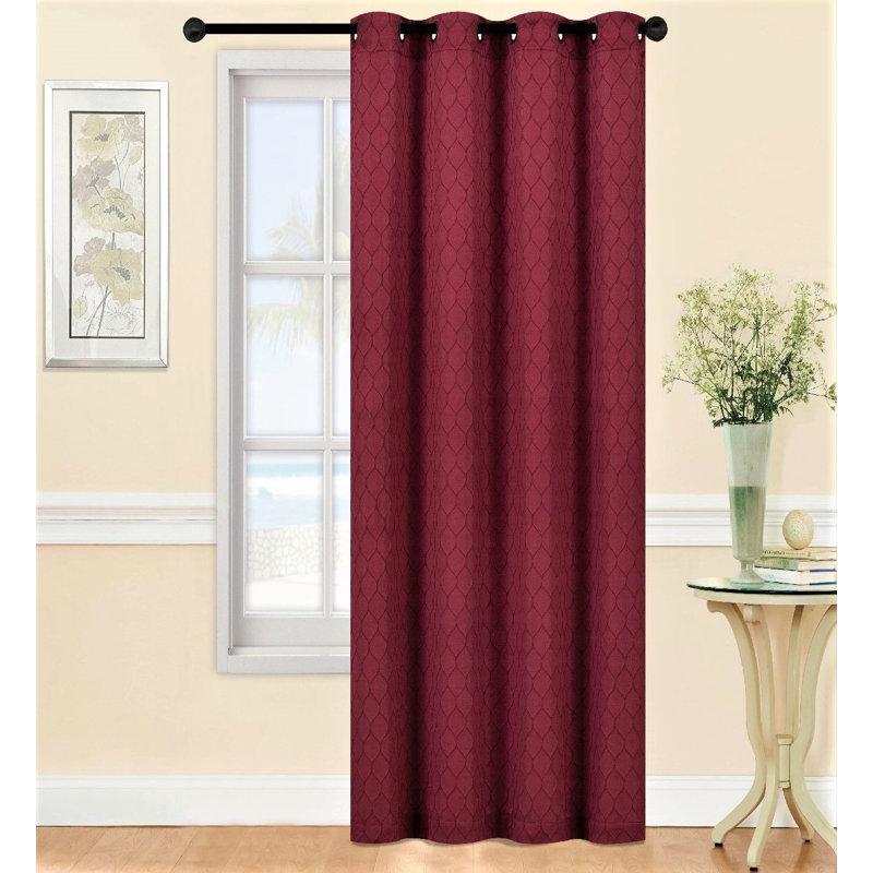 Panneau de rideau simple semi-diaphane avec œillets, L 54 po x L 95 po, Marine