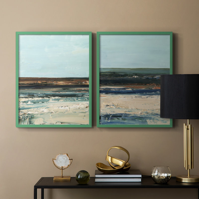 Impression encadrée Rich Coastline I-Premium - prête à être accrochée - aucun clou requis - aucun clou requis, Gris