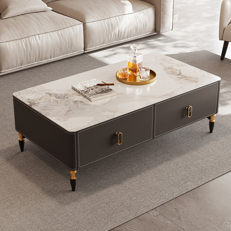 Table basse Modern, H 15,74 po x L 51,18 po x l 27,55 po, Gris