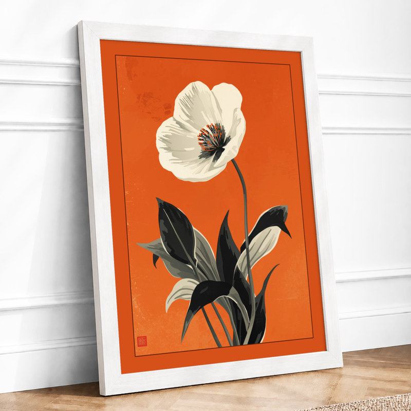 White Poppy Study Botanical - Print, A1 - 84.1 x 59.4 cm, White