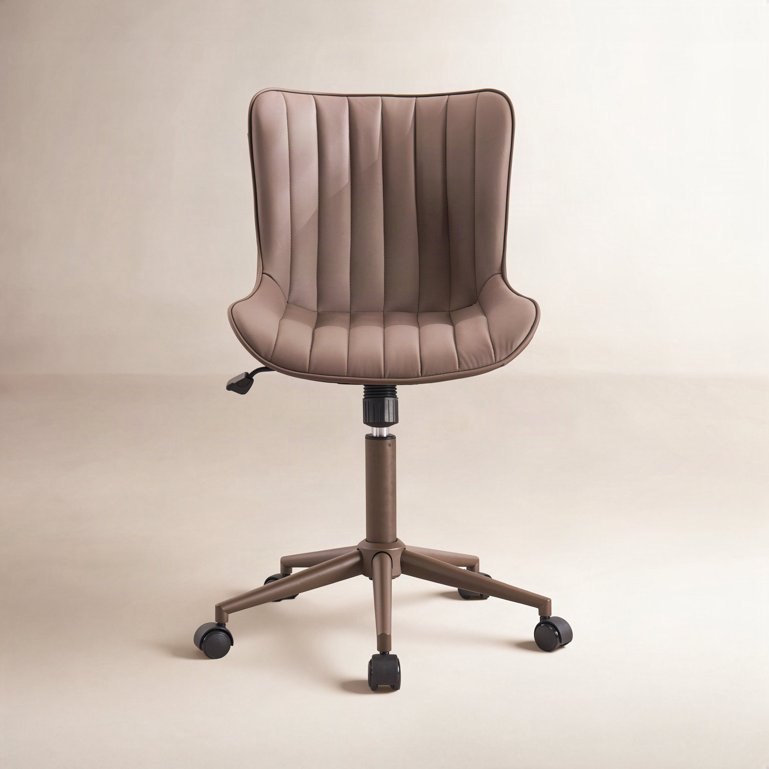 Brionni Leather Office Chair, Brown Embossed Performance Faux Leather
