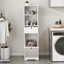 Armoire de trieur de linge inclinable à un compartiment et un tiroir - Blanc
