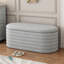 Banc de rangement en chenille avec repose-pieds et banc de rangement rembourré en tissu avec charnière de sécurité pour la chambre à coucher, le salon, le vestibule et le placard (40 po, gris clair)