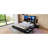 Queen Bed Frame In Black, Led And Charging Station, 4 Storage Drawers, Metal Frame, Bookcase Headboard With Hidden Flip - Up Storage, 2 Tier Shelves, Noise , No Box Spring, Vintage Bed, Quick