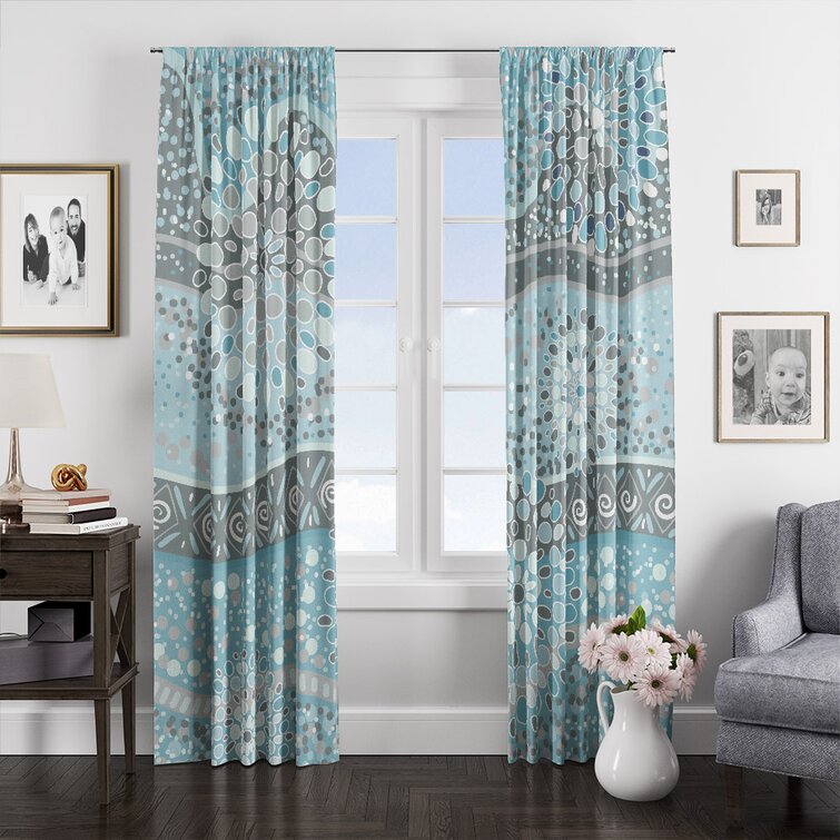 Boho Polyester Semi-Sheer Curtain Pair