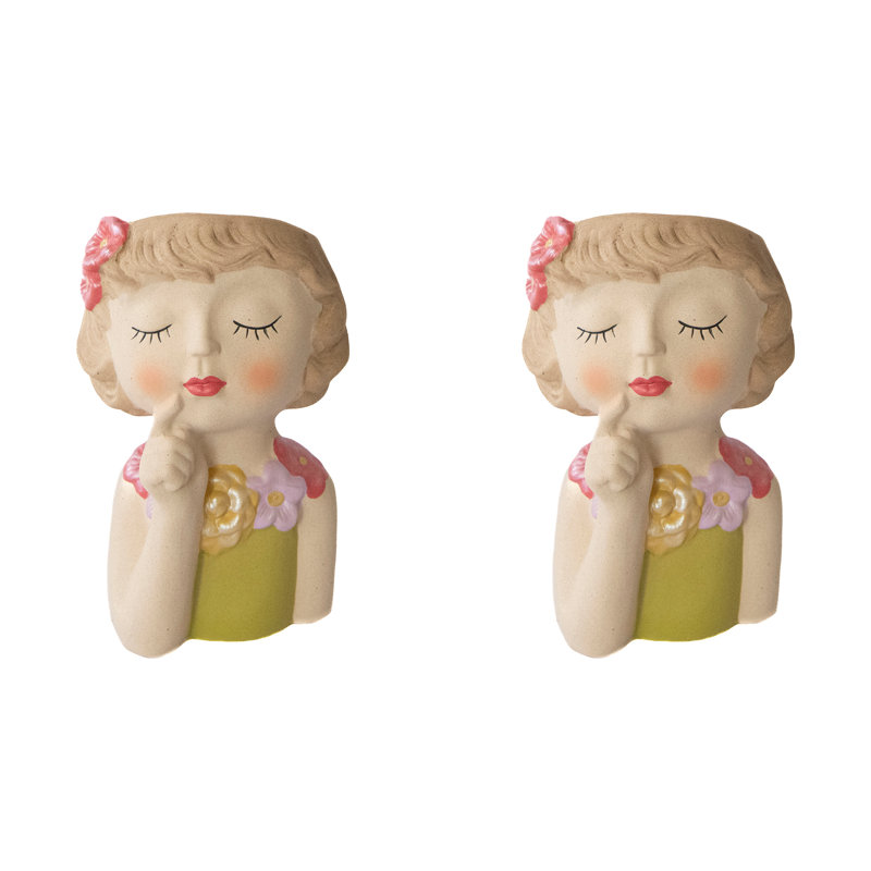 Jardinière en céramique Dreamy Flower Girl - Ensemble de 2