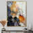 Toile avec cadre flottant or