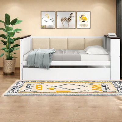 Space-saving Twin Wood Daybed With Storage And Trundle