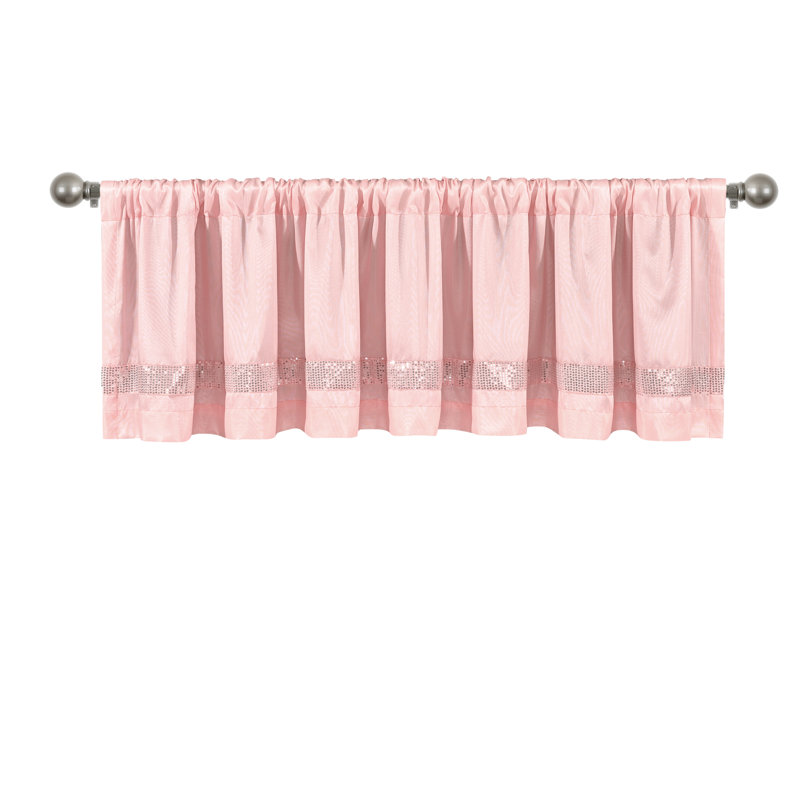 Tailored Window Valance, Blush/Silver