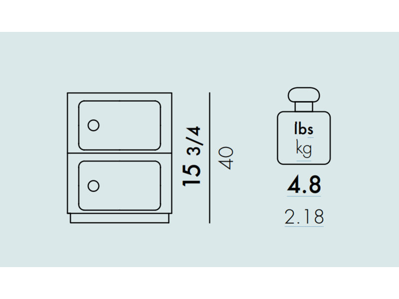 Precious Componibili Round Storage Modules, 2 Hi, Chrome