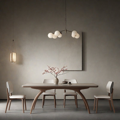 High-end ash wood matte dining table set