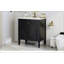 Meuble-lavabo 30 po avec lavabo, deux portes avec tablette, charnières de porte à fermeture en douceur, style rétro, noir