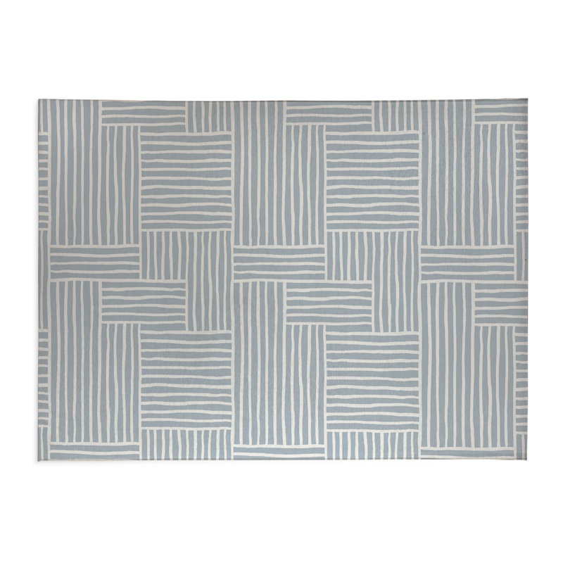Grid Puz Kids Play Mat, Slate Blue/Blue, Rectangle 60" x 84"