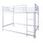 Lit superposé avec échelle et lit superposé en métal à garde-corps haut, espace de rangement, silencieux, taille simple sur simple, blanc