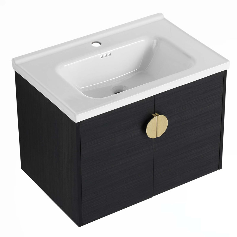 Meuble-lavabo à fermeture en douceur avec lavabo